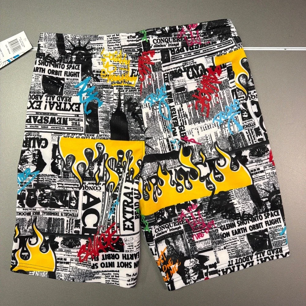 Men's Graphic Board Shorts Swim Trunks Size M| New With‎ Tags